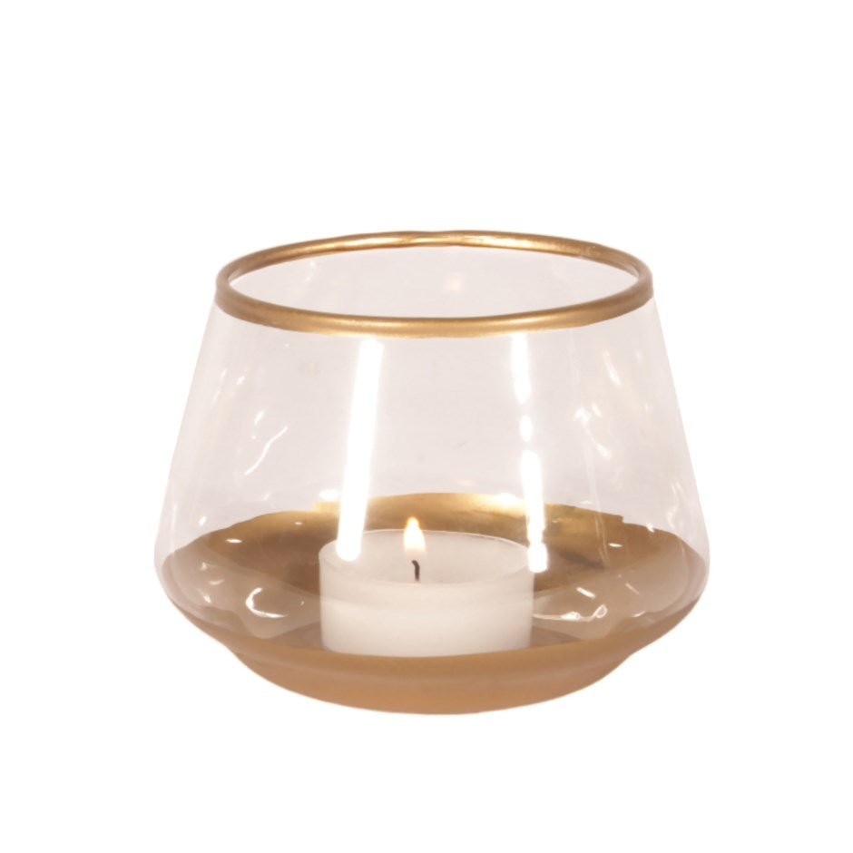 gold candle and Tlite holder