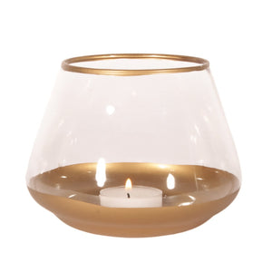 gold candle and Tlite holder