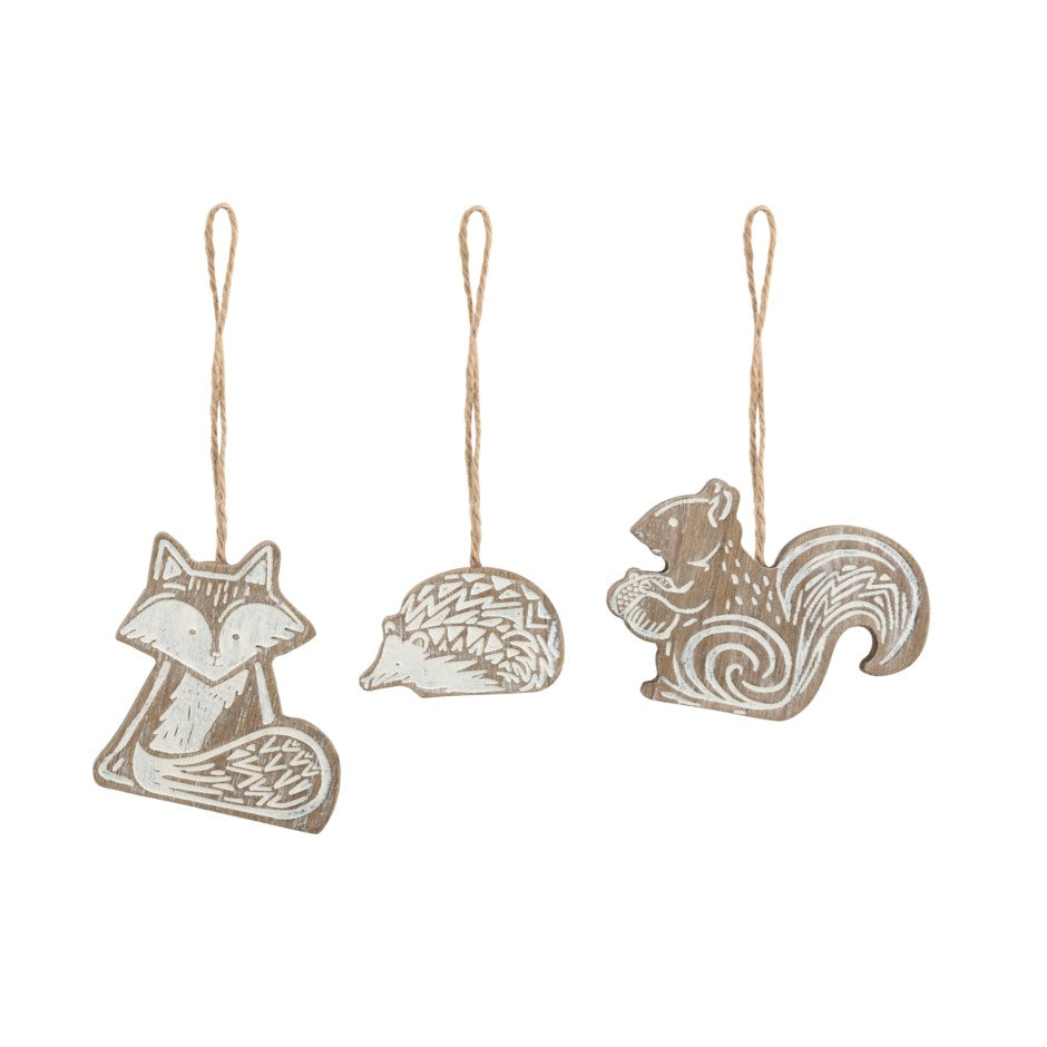 ornaments-wood forest animals
