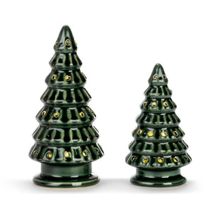 LED-green ceramic trees set 2