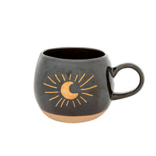 Load image into Gallery viewer, mug- round stoneware sun/ moon
