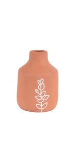 Vase-clay with flowers