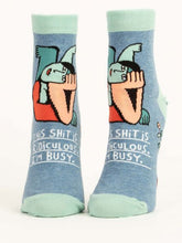 Load image into Gallery viewer, Blue q woman’s ankle socks
