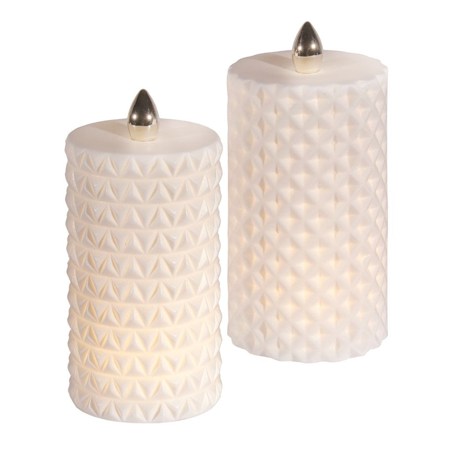 LED ceramic white candle